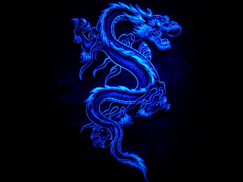 Blue China Dragon list HD wallpaper