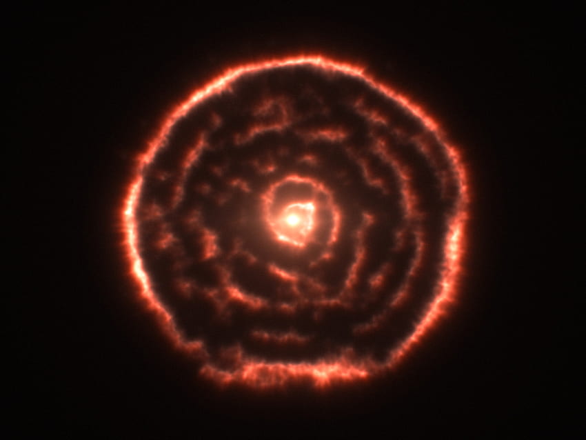 Curious spiral spotted by ALMA around red giant star R Sculptoris HD wallpaper