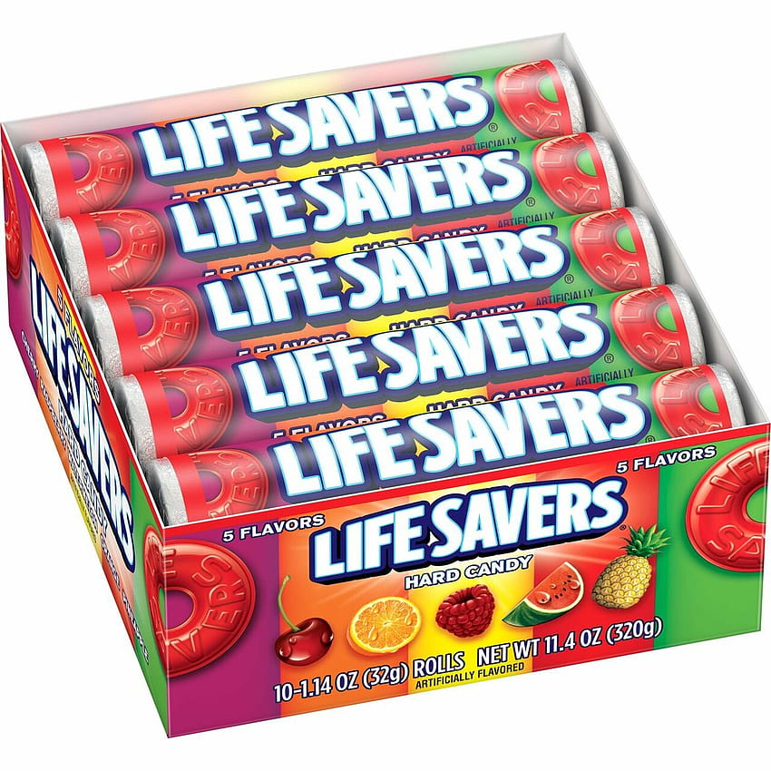Lifesavers Five Flavor Candy Roll, 1.14 Ounce, 20 per Pack, 15 per Case HD phone wallpaper