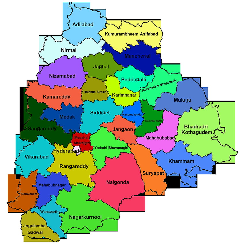 Districts du portail de l'État de Telangana, carte de telangana Fond d'écran de téléphone HD