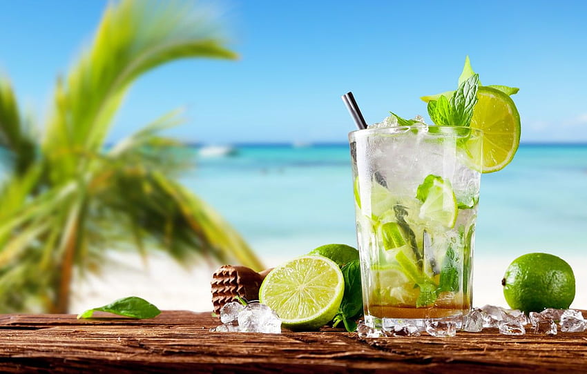 sea, cocktail, lime, fresh, drink, mojito, cocktail HD wallpaper