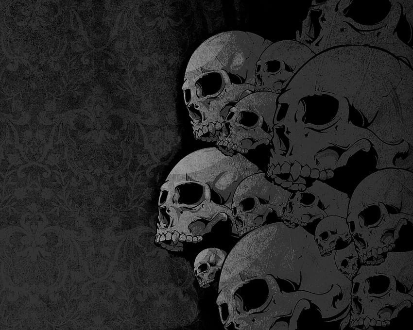 black skull backgrounds, background of skalls HD wallpaper
