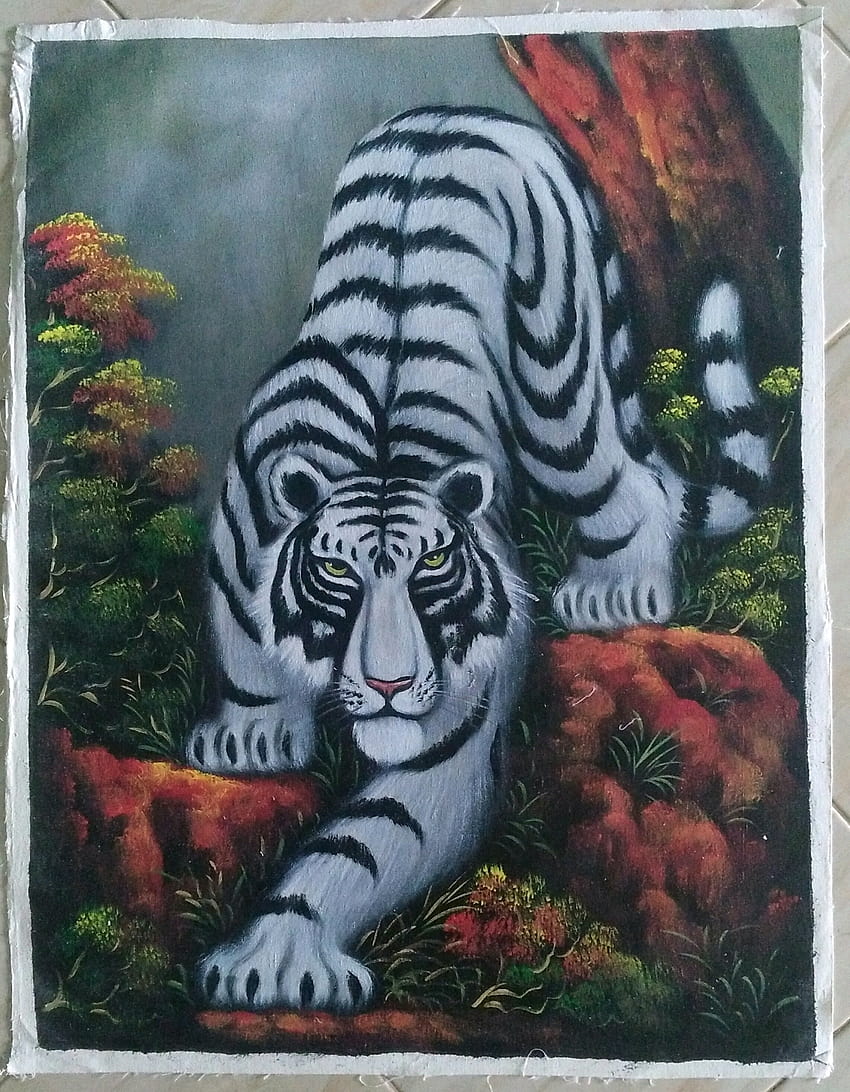 Lukisan Harimau Putih, macan putih siliwangi Tapeta na telefon HD