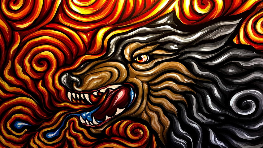 Dire wolf, painting made by /u/matter472 :, dier HD wallpaper