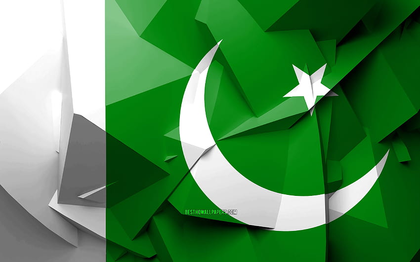 Flag of Pakistan, geometric art, Asian, pakistan map HD wallpaper