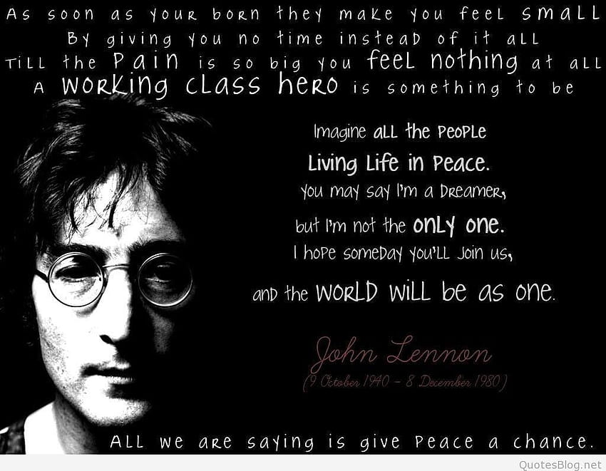 Die besten Zitate von John Lennon und stellen Sie sich John Lennon vor HD-Hintergrundbild