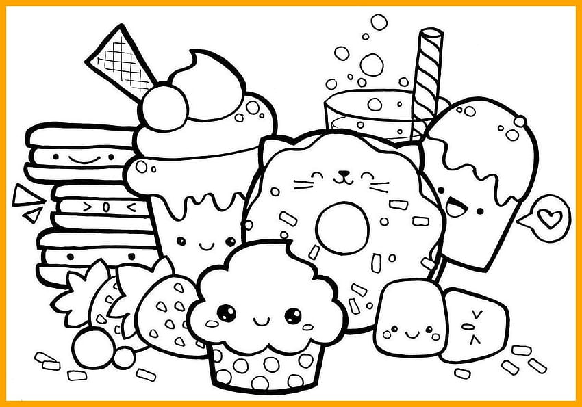 Étiquettes imprimables mignonnes Livres de coloriage pour les enfants Fruits Nourriture Page Remarquable Chat Toddler Page Fond d'écran HD