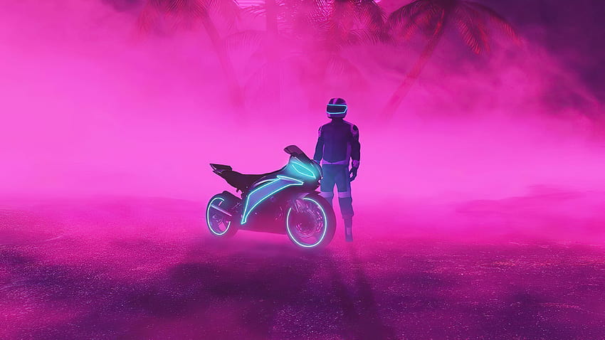 Neon Biker Boy , Artist, Backgrounds, neon boy HD wallpaper