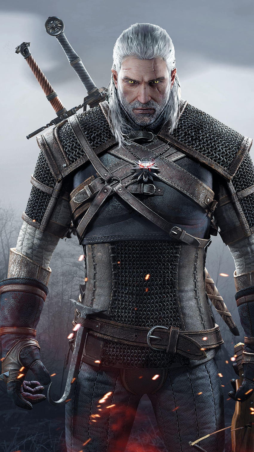 The Witcher 3: Cacería Salvaje, Geralt de Rivia Netflix fondo de pantalla del teléfono