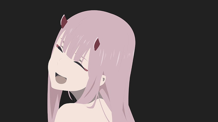 Darling In The FranXX Zero Two Hiro Zero Two With Pink Hair With Black Backgrounds Anime, zero two black HD wallpaper