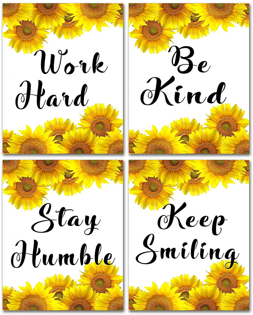Inspirational Quotes Posters Wall Art, sunflowers with quotes HD phone wallpaper