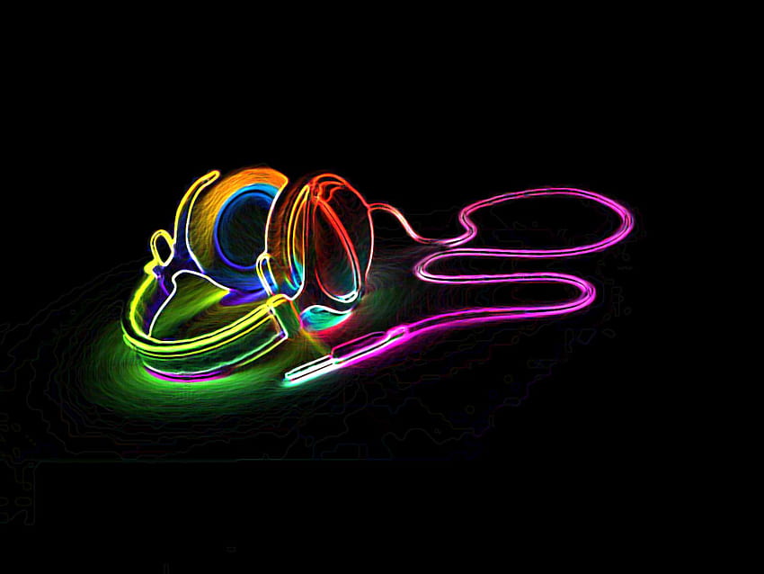 Neon-Kopfhörer, Kopfhörer cool HD-Hintergrundbild