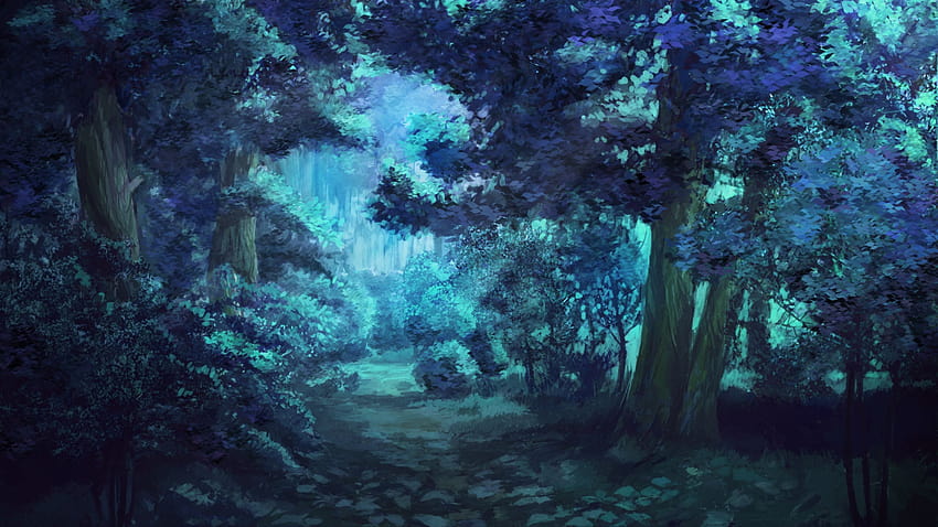 22 Anime Forest, noite de anime na floresta papel de parede HD