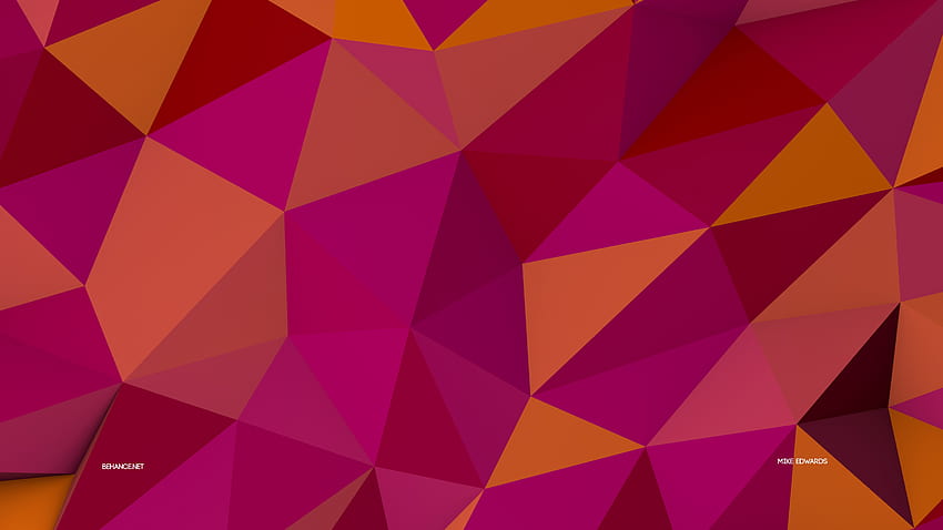 polygon, , pink, orange, background, pattern, OS HD wallpaper