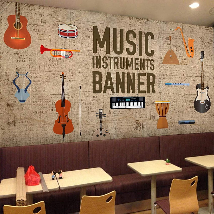 Müzik Aleti Sanat Eğitimi Sınıf Alet Duvar Piyano Odası Arka Planlar Dekorasyon Kahve Süt Çay Dükkanı HD telefon duvar kağıdı