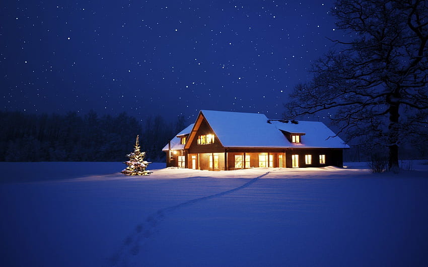 malam musim dingin yang hangat Wallpaper HD
