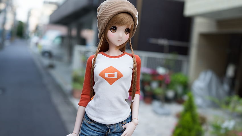 long hair, Braids, Street, Doll, Toys, Smart Doll, Depth of field, Beanie, Brown eyes / and Mobile Backgrounds, smart dolls HD wallpaper