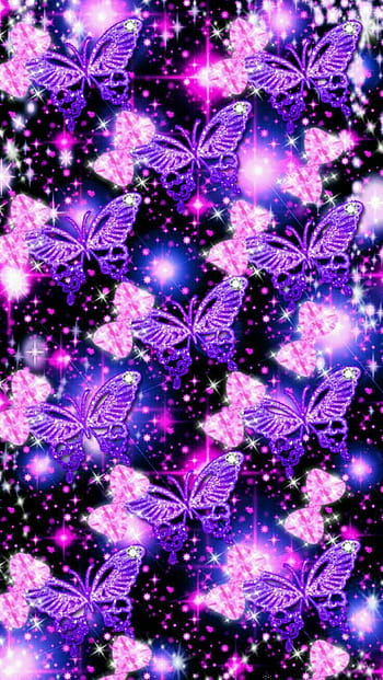 Purple Glitter Butterfly, aesthetic sparkles purple butterflies HD ...