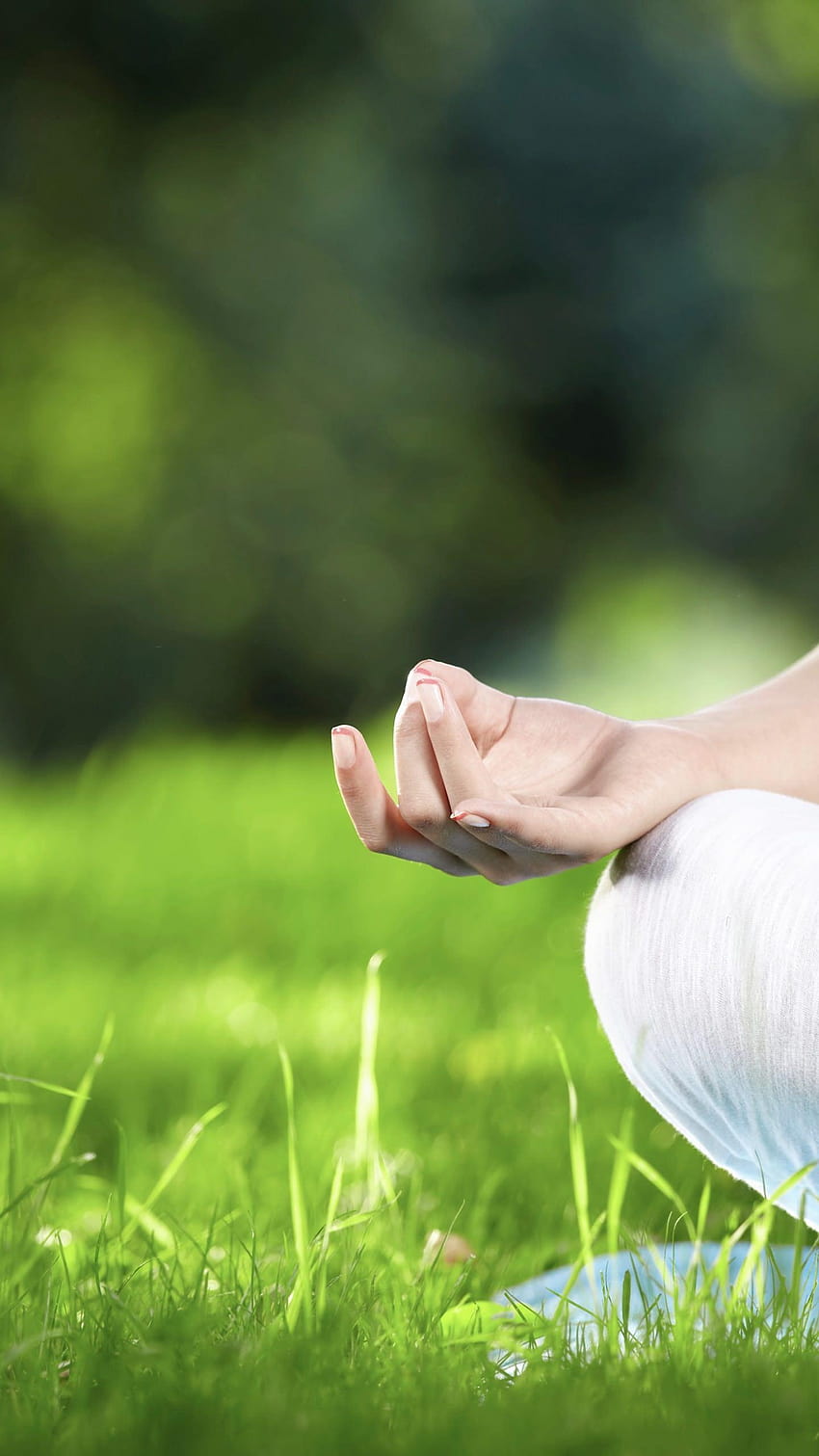 Meditasi tangan yoga hijau, android meditasi wallpaper ponsel HD