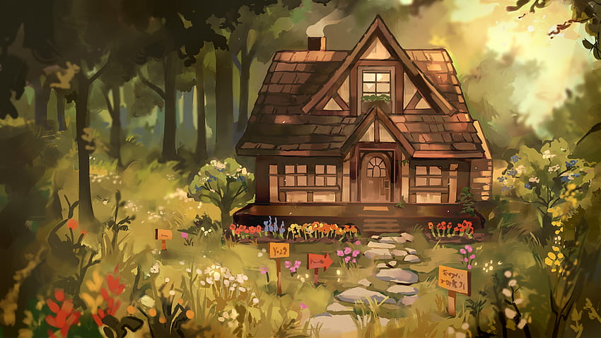 A Cottage Story autorstwa LadyMeowsith, anime o tematyce domku letniskowego Tapeta HD