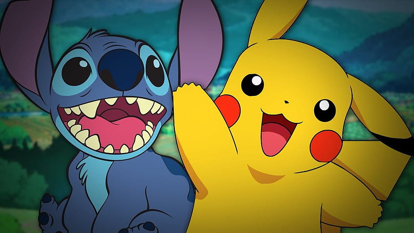Stitch And Pikachu posted by Michelle Anderson HD wallpaper