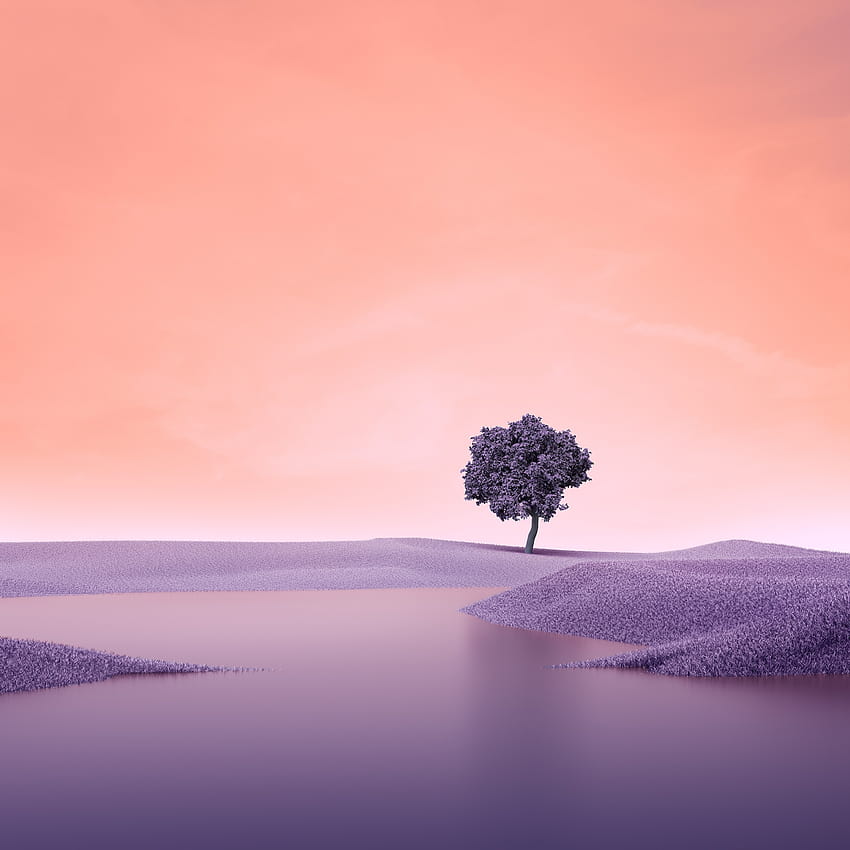 Samotne drzewo, kraj, wiosna, jezioro, surrealistyczne, natura, ipad minimalistyczny wiosenny kraj Tapeta na telefon HD