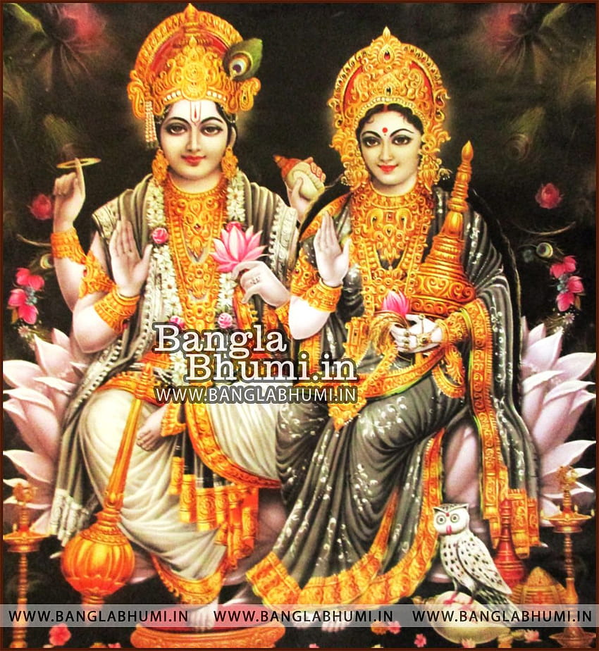Mata Laxmi Narayan Indian God Plakat, lakshmi Narayan Tapeta na telefon HD