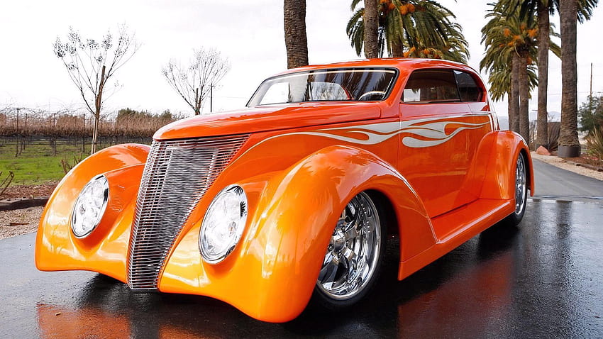 Orange Classic Car, orange cars HD wallpaper