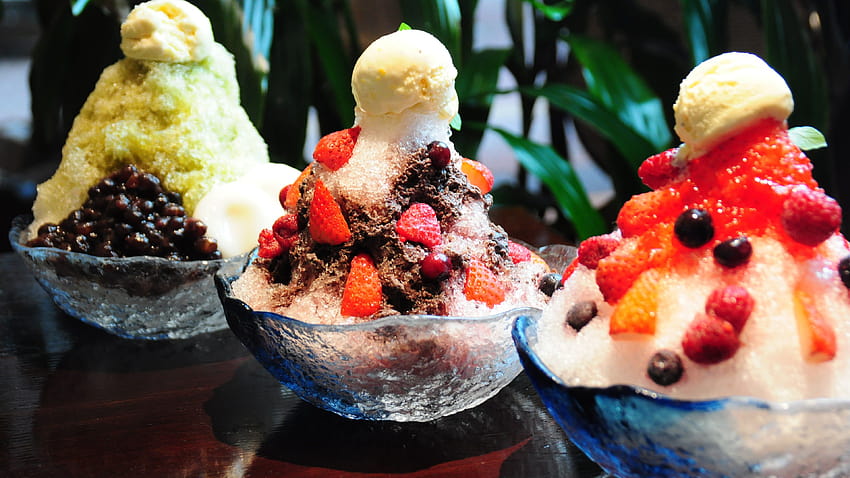Delicious shaved ice, cream ...best, fruit salad with ice cream HD wallpaper