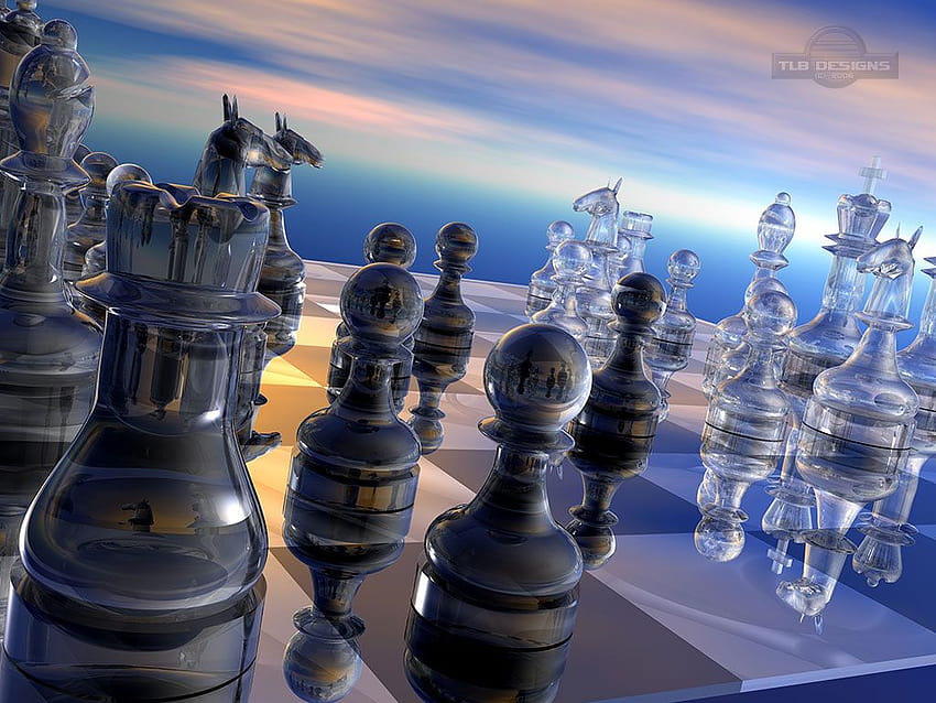 Fantasy art design : modern chess game 3d art screensaver, indoor games HD wallpaper
