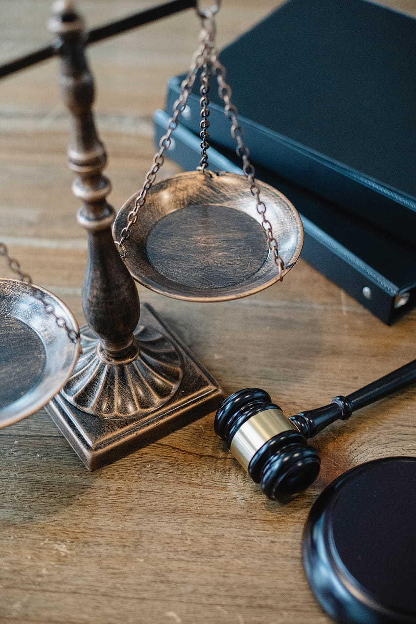Justice Scales and Gavel on Wooden Surface · Stock, scales of justice HD phone wallpaper