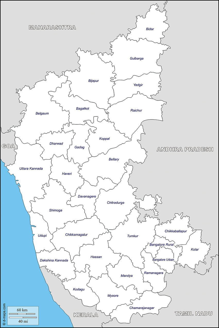 Kamat's Potpourri - District wise Map of Karnataka-saigonsouth.com.vn