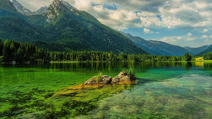 hintersee parque nacional de berchtesgaden parque nacional lago de montanha, lago hintersee papel de parede HD