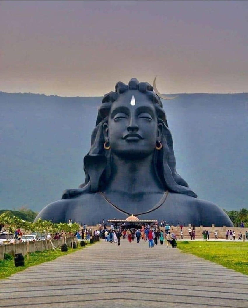 Statue de Shiva, téléphone statue adiyogi Fond d'écran de téléphone HD