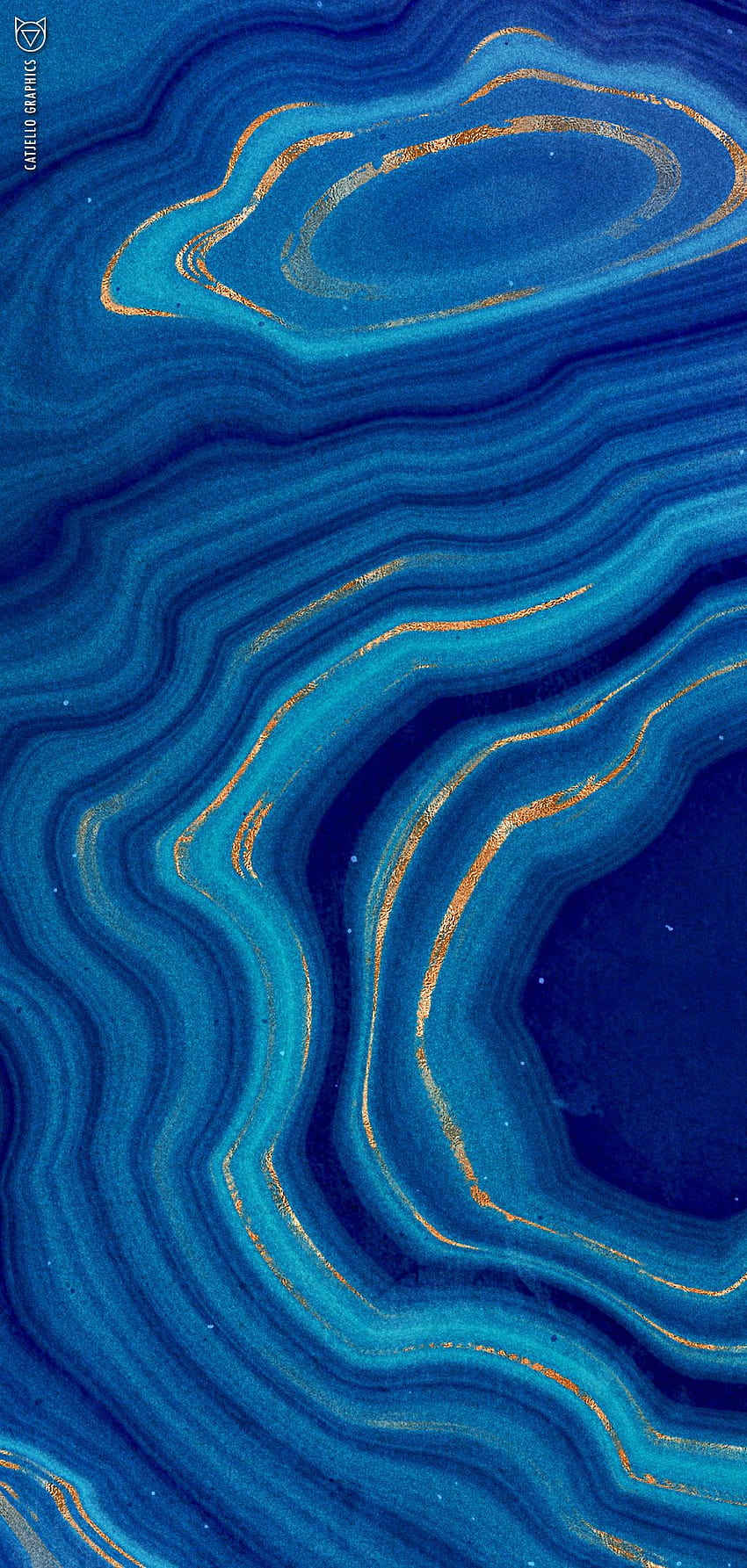 Blue & Gold Agate Geode Textures in 2020 HD phone wallpaper