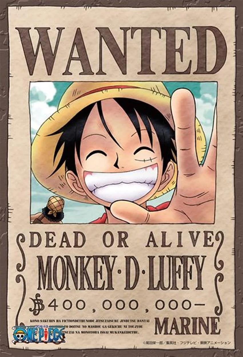Luffy Cartaz de Procurado de One Piece Papel de parede de celular HD