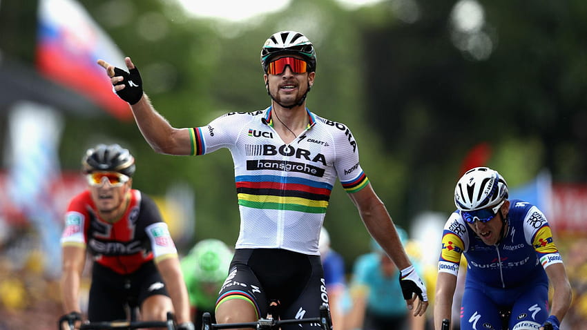 Tour de France: Peter Sagan üçüncü etabı kazanmak için koşuyor HD duvar kağıdı