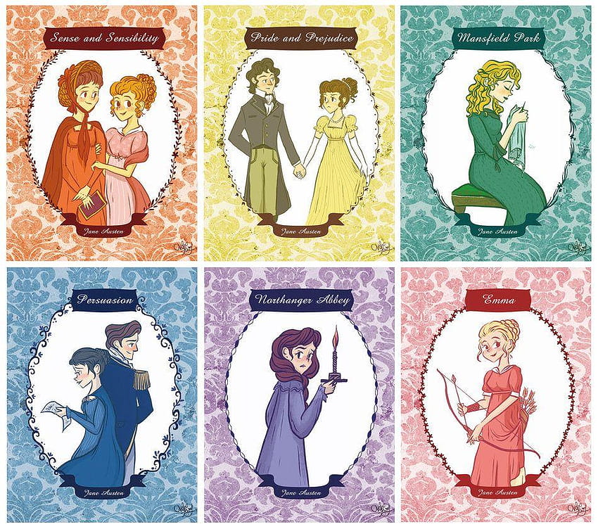 Jane Austen Novels Cover Design by ChihAriel HD wallpaper