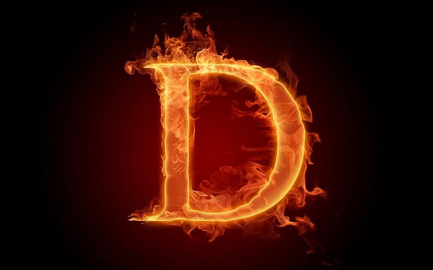 Син огън Буквата D, огнени азбуки HD тапет