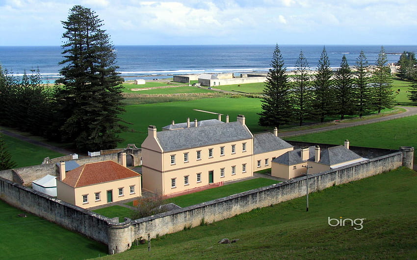 Old government buildings and remains of the penal colony in Kingston, norfolk island HD wallpaper