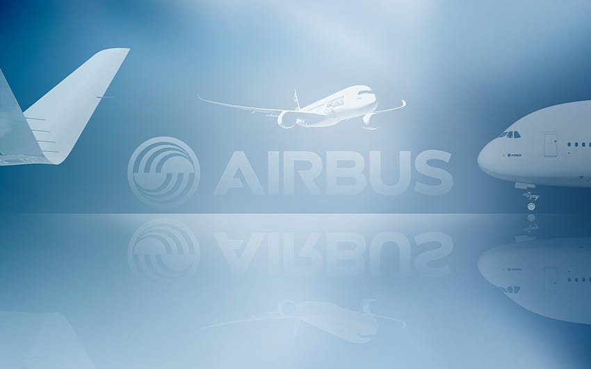 3 Airbus A350, logo airbus Wallpaper HD