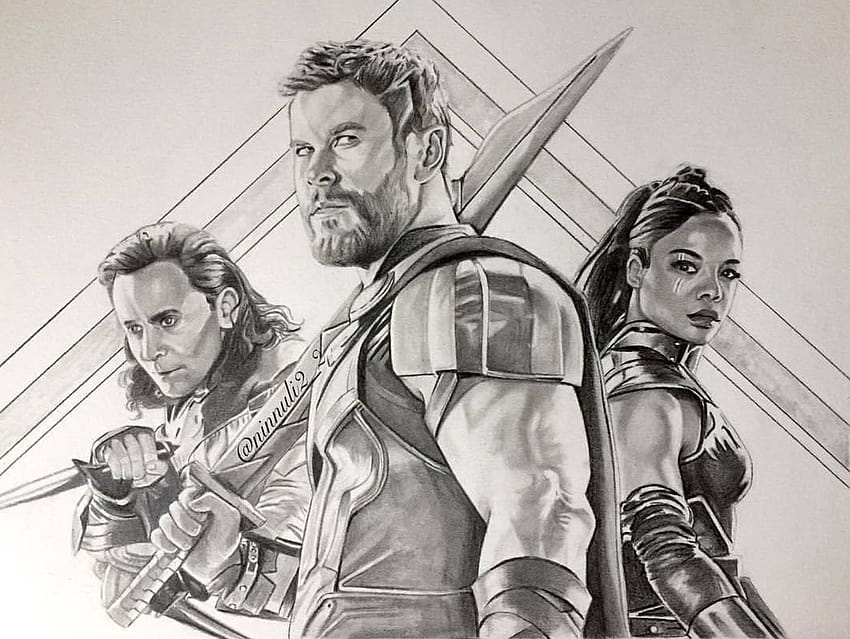 Thor w/ Mjolnir and Stormbreaker Sketch #11 by CuddlyVeedles on DeviantArt