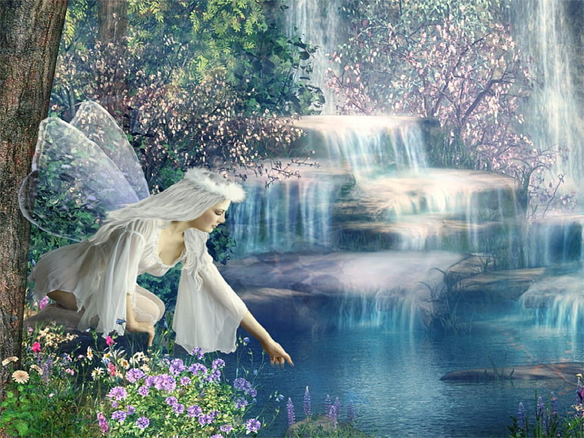 Fantasy Angels, fairie and flowers HD wallpaper | Pxfuel