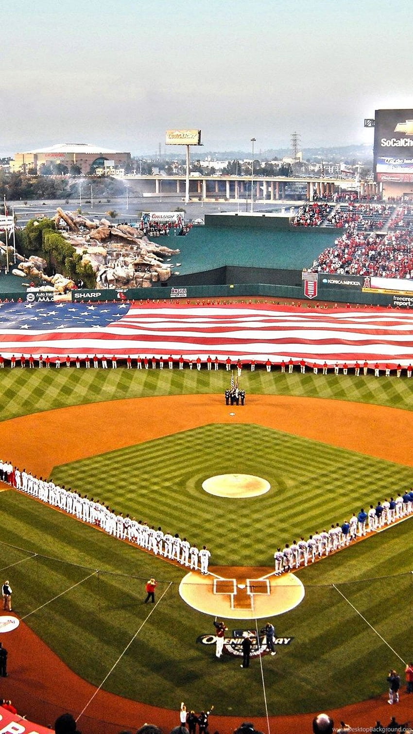 Campo da baseball degli Angels di Los Angeles Angel Stadium di Anaheim California .jpg Sfondi Sfondo del telefono HD