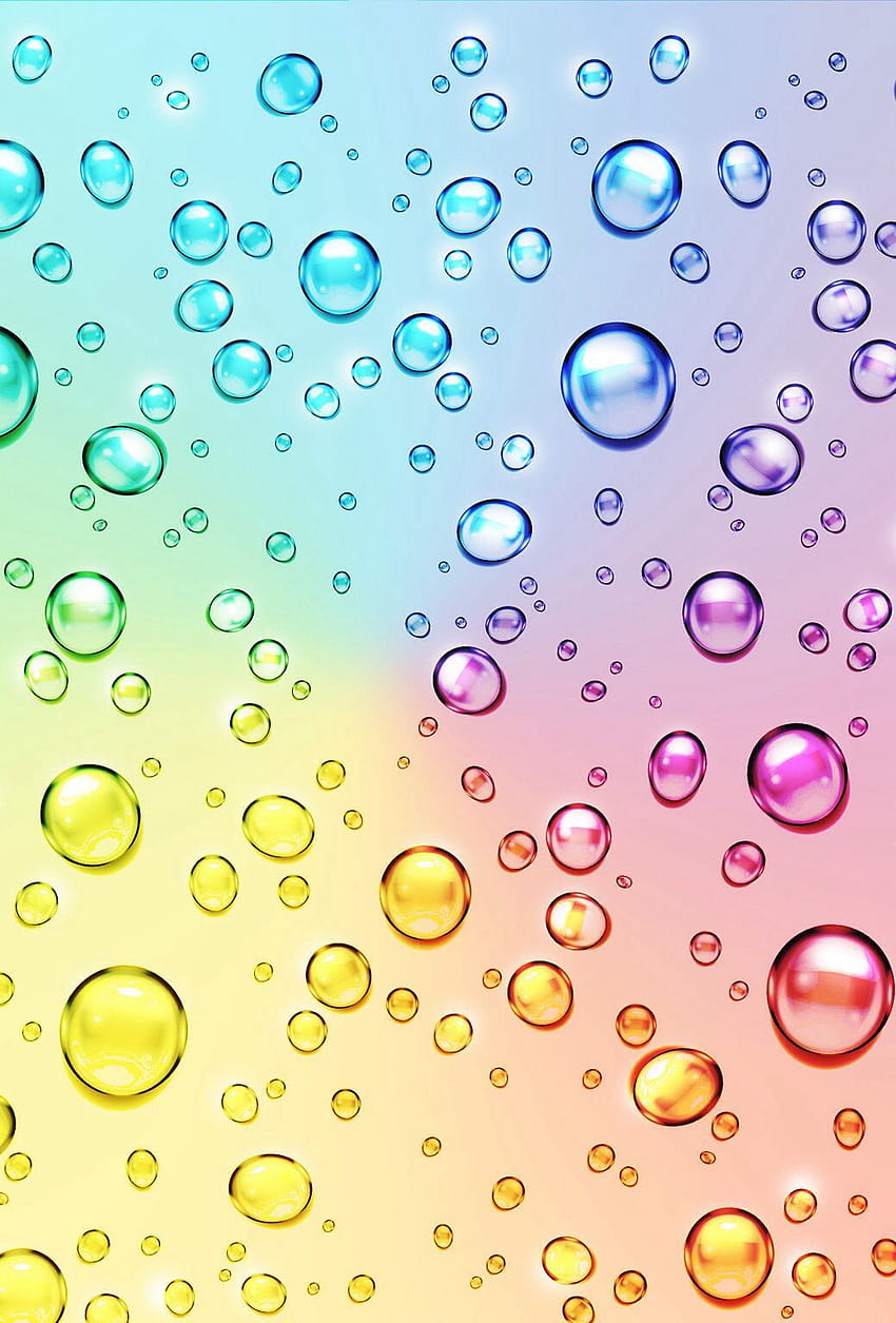Burbujas , Arco iris ...pinterest.fr, gotas de lluvia de colores fondo de pantalla del teléfono