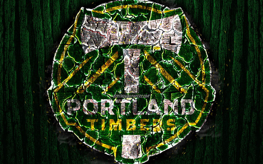 Portland Timbers FC, scorched logo, MLS, green HD wallpaper
