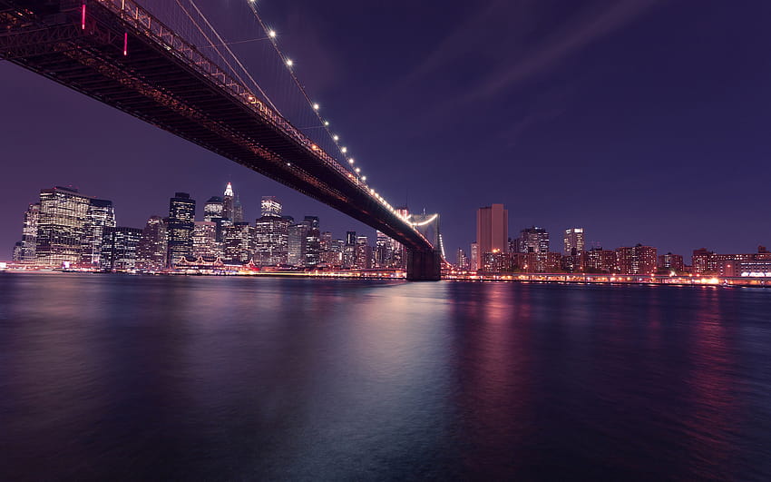 Puente de Brooklyn Manhattan Nueva York en formato jpg, noche de la ciudad de manhattan nueva york fondo de pantalla