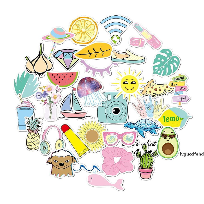Cute Stickers(105Pcs),Laptop and Water Bottle Decal Aesthetic Sticker Pack  for Teens, Girls, Women Vinyl Stickers