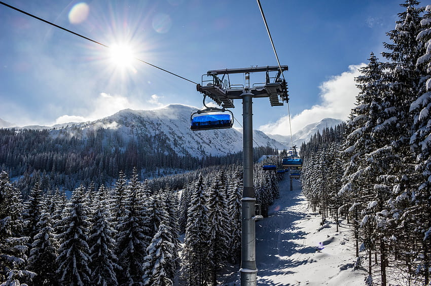 2560x1700 Ski Lift Snow Trees Winter Chromebook Pixel , Backgrounds, and, cable car winter HD wallpaper