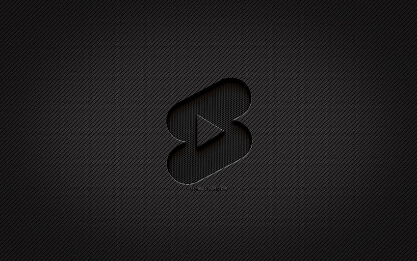 Youtube-Shorts-Carbon-Logo, Grunge-Kunst, Carbon-Hintergrund, kreativ, Youtube-Shorts-Schwarz-Logo, soziales Netzwerk, Youtube-Shorts-Logo, Youtube-Shorts mit einer Auflösung von 3840x2400. Hohe Qualität HD-Hintergrundbild